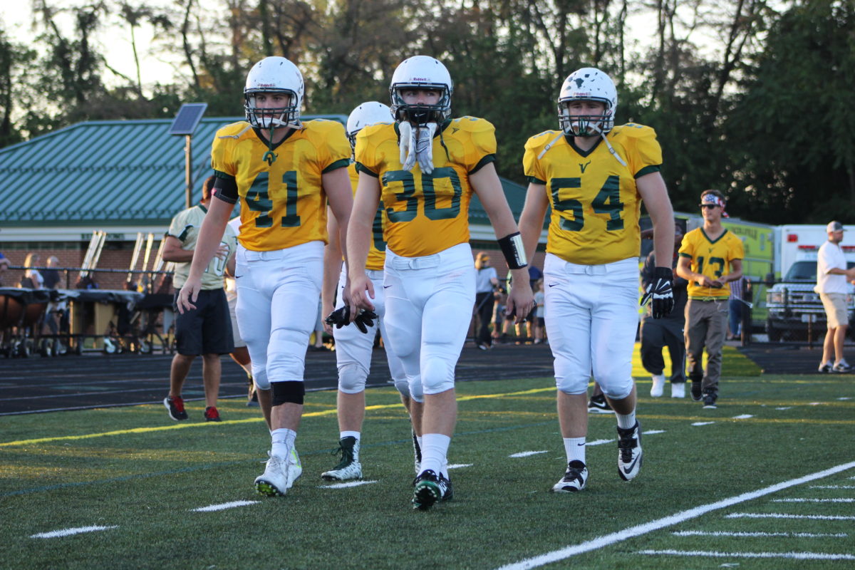 Loudoun Valley senior captain Michael Cypher (41) led the Vikings to a 7-3 record after reclassifying to VHSL 4A in 2015. Photo by Leah Coles.