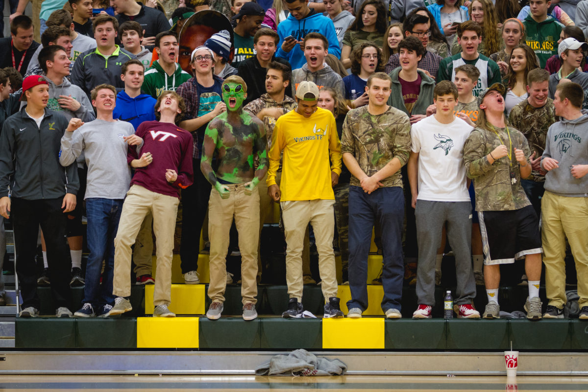 The Loudoun Valley Jungle was in full force to watch their Vikings stomp the GW-Danville Eagles in a VHSL 4A West region semifinal on February 25. Full photo gallery by Doug Johnson!