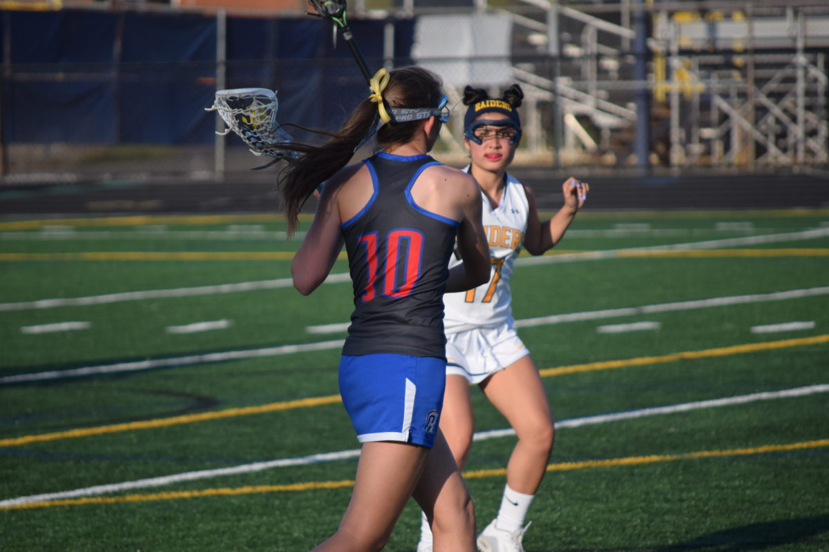 Riverside freshman Sydney Ash scored a pair of goals in the Rams' second half rally which lifted them over the Lady Raiders on April 25. Full photo gallery by Owen Gotimer!
