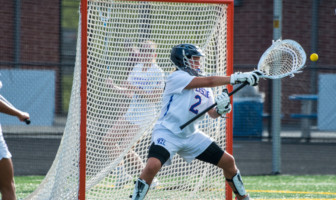 Girls Lacrosse: Riverside Storms Past James Monroe in VHSL 4A State Quarterfinal Riverside Rams Lacrosse goalie saves a shot